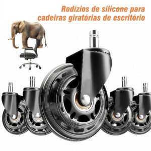 Kit Rodinhas Roda Silicone Gel Rodizio Cadeira De Computador Rodízio PU Haste De Resistente - Oferta na Shopee