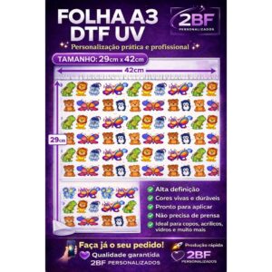 ADESIVO DTF UV A3 COM ALTA QUALIDADE PRONTO PARA APLICAR - Oferta na Shopee