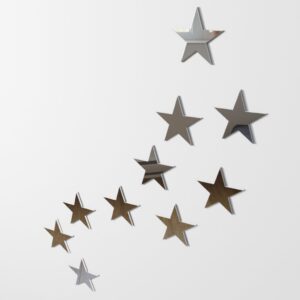 20 Estrelas Espelhada Decorativas Quarto Sala Area de lazer Auto colante 6cm - Oferta na Shopee