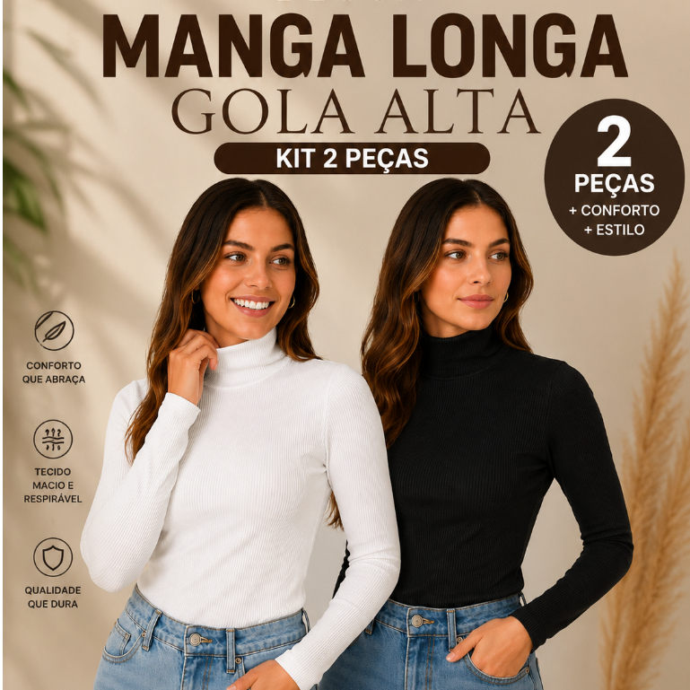 Kit 2 Blusa Feminina de Frio Elegante Gola Alta Canelada Moda Inverno Kit 2 Blusa Feminina de Frio Elegante Gola Alta Canelada Moda Inverno - Oferta na Shopee