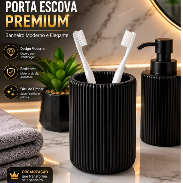 Porta Escova Canelado Decorativo Organizador Banheiro Moderno Minimalista Porta Escova Canelado Decorativo Organizador Banheiro Moderno Minimalista - Oferta na Shopee