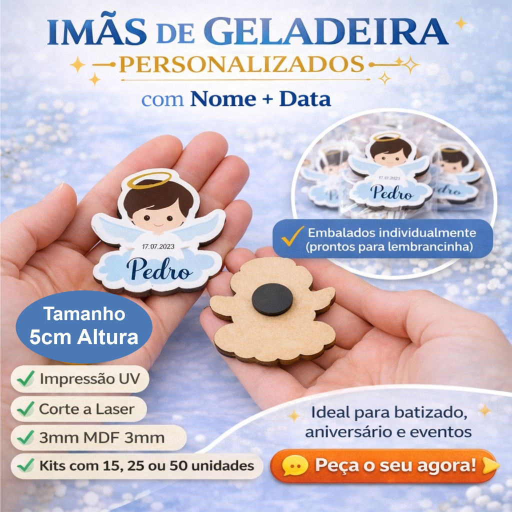 25 Lembrancinhas Imã Batizado Menino 25 Lembrancinhas Imã Batizado Menino - Oferta na Shopee