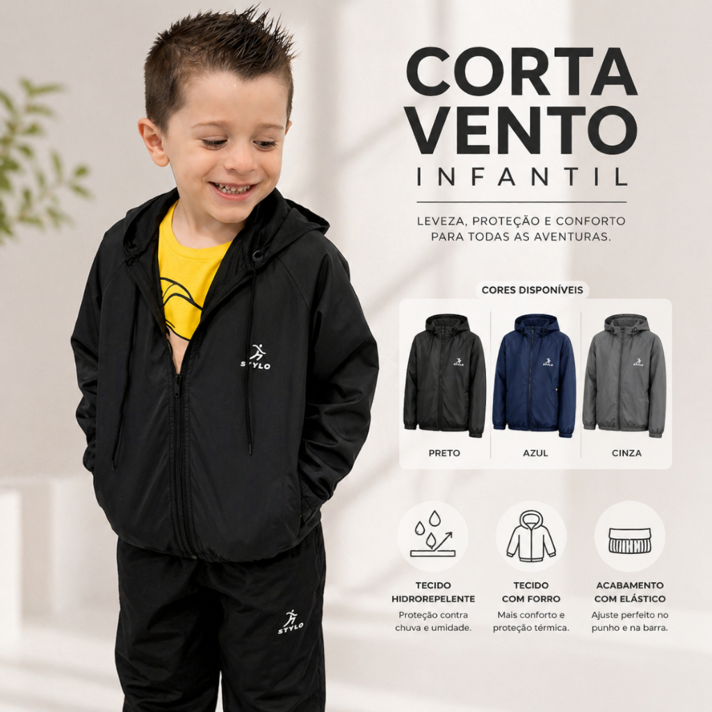 Jaqueta Corta-Vento Infantil Unissex Forrada Quente Inverno Hidro-repelente 2 ao 10 Jaqueta Corta-Vento Infantil Unissex Forrada Quente Inverno Hidro-repelente 2 ao 10 - Oferta na Shopee