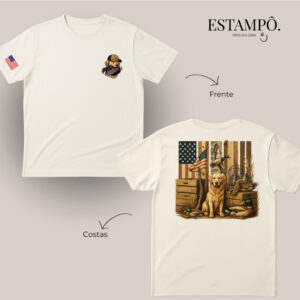 Camiseta Masculina Country Cachorro Caça Off White - Oferta na Shopee