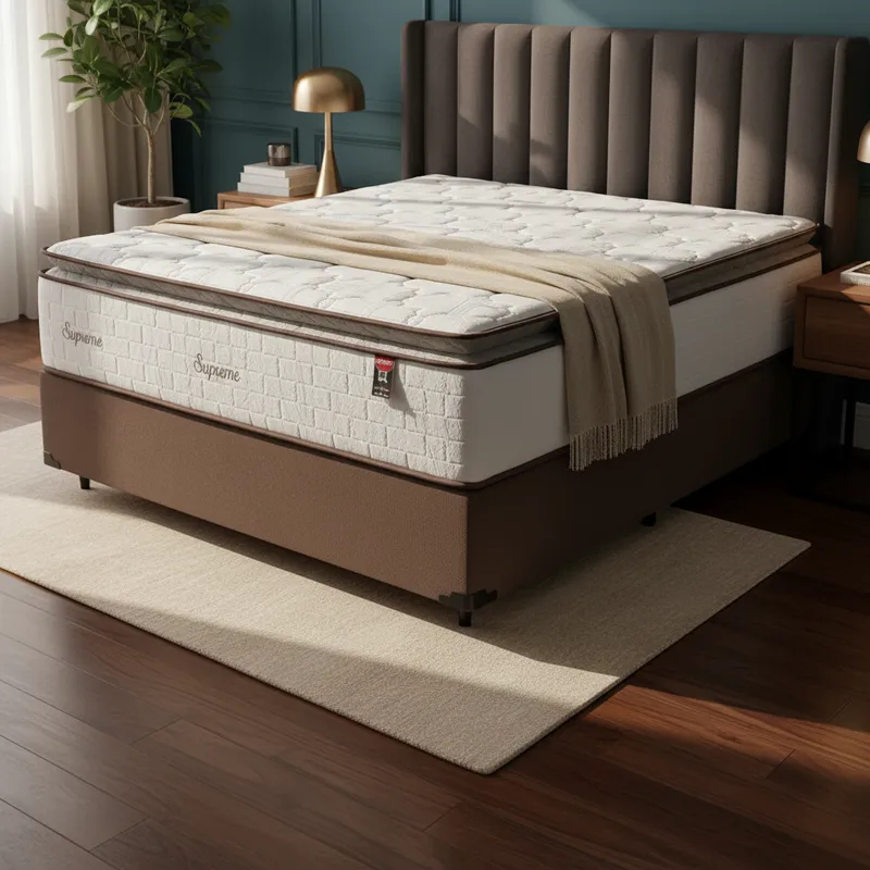 Cama Box com Colchão de Molas Ensacadas Pillow Top Supreme Lux Casal 138cm Cama Box com Colchão de Molas Ensacadas Pillow Top Supreme Lux Casal 138cm - Oferta na Shopee