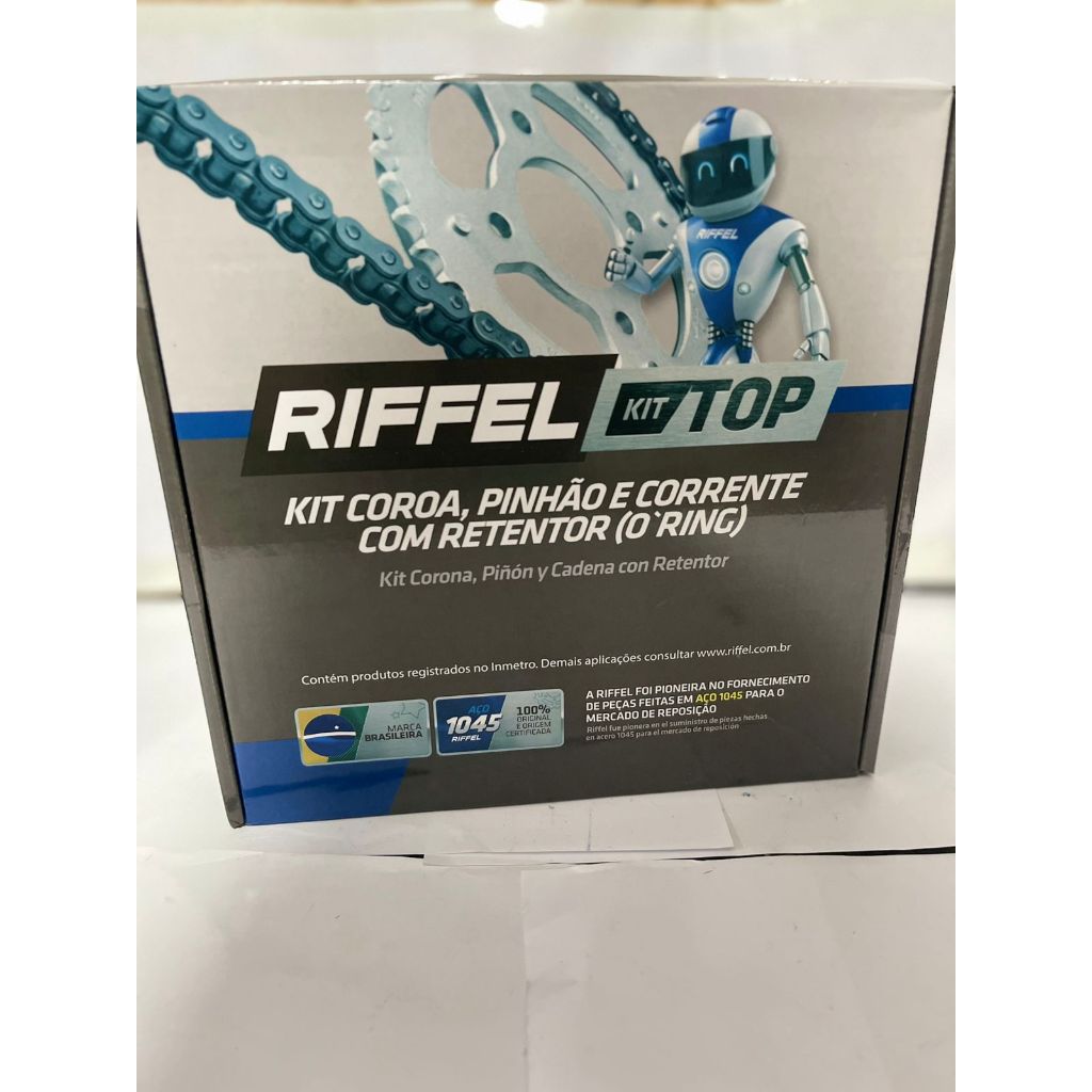 Kit Relação Moto Honda Xre 190 2016 A 2023 Original Riffel COD:91190 Kit Relação Moto Honda Xre 190 2016 A 2023 Original Riffel COD:91190