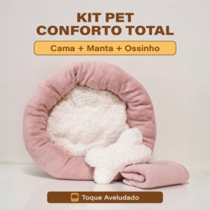 Kit Cama para cachorro e Gato Nuvem 3 peças Manta Ossinho Pelucia Caminha Redonda Pet Frio Inverno - Oferta na Shopee
