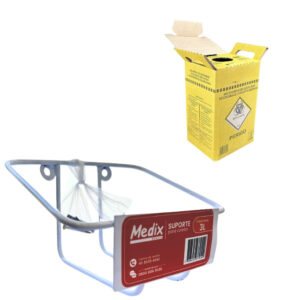 Kit Coletor Perfurocortante Suporte metal + Caixa 3 litros - Oferta na Shopee