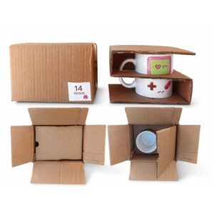 kit 25 caixas de papelão com berço  proteção para envio de caneca de porcelana personalizada - Oferta na Shopee