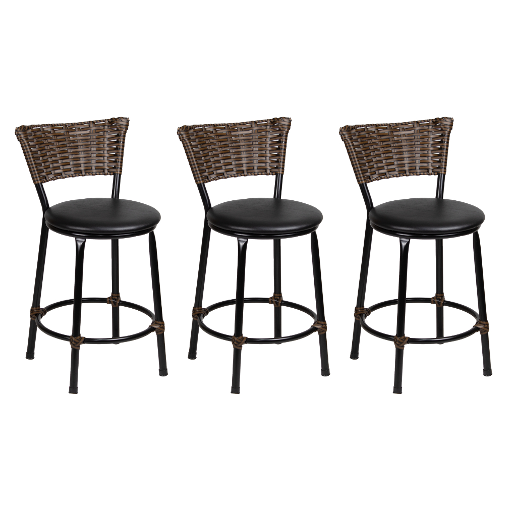 Kit 3 Banquetas Baixa Junco Chocolate Bar Cozinha Americana Fibra Sintetica Kit 3 Banquetas Baixa Junco Chocolate Bar Cozinha Americana Fibra Sintetica - Oferta na Shopee
