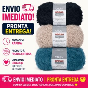 Fio Lã Crush 300m 150g Círculo Pelo Curto - Unid - Oferta na Shopee