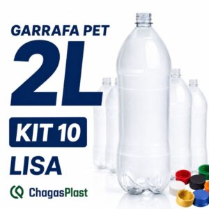Kit 10 Garrafas PET 2 Litros Lisa C/ Tampa PCO 28mm PET Virgem Para Alimentos Bebidas e Líquidos –2L - Oferta na Shopee