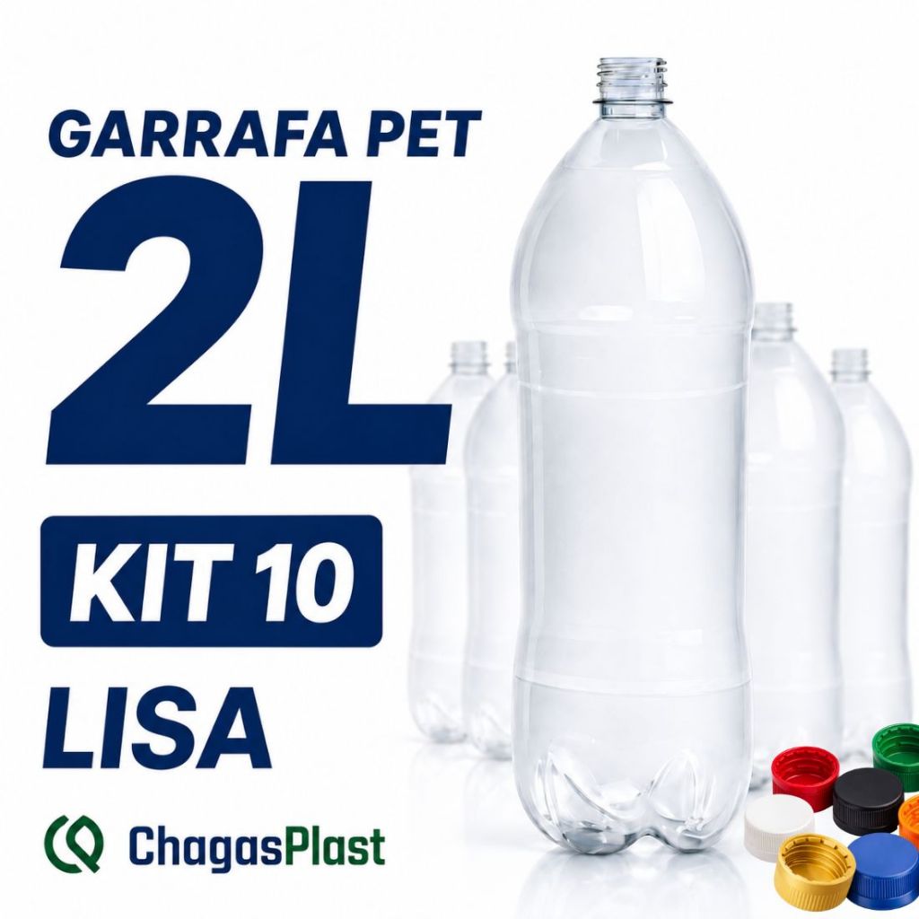 Kit 10 Garrafas PET 2 Litros Lisa C/ Tampa PCO 28mm PET Virgem Para Alimentos Bebidas e Líquidos –2L Kit 10 Garrafas PET 2 Litros Lisa C/ Tampa PCO 28mm PET Virgem Para Alimentos Bebidas e Líquidos –2L - Oferta na Shopee