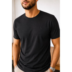 Camisa masculina malha mais grossa bordada. - Oferta na Shopee