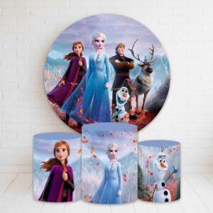 Kit Painel Redondo + Trio Capas Cilindro Sublimado 150x150 Completo Varios Temas Frozen - Oferta na Shopee