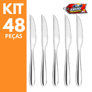 Kit Com 48 Facas de Mesa 100% Aço Inox Alta Qualidade Restaurante Buffet - Oferta na Shopee
