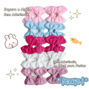 Kit (20 Laços) Bico de Pato Cabelo Infantil Gorgorão - Modelos Variados [Cores Sortidas] - Oferta na Shopee