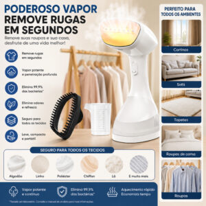 Passadeira Vaporizador de Roupas Portátil Reservatório de Água de 250ml Portátil e leve Remove rugas - Oferta na Shopee