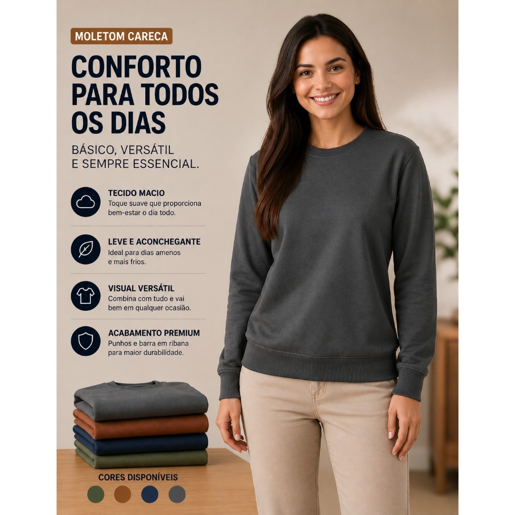 Moletom Unissex Blusa de Frio Casaco Agasalho Inverno Roupa de Frio Moletom Careca Algodão Casual Tecido Macio Premium Moletom Unissex Blusa de Frio Casaco Agasalho Inverno Roupa de Frio Moletom Careca Algodão Casual Tecido Macio Premium
