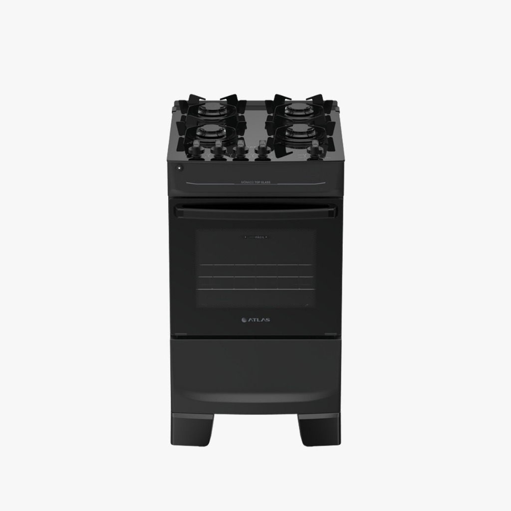 Fogão 4 Bocas Preto com Mesa de Vidro Atlas Mônaco Top Glass Acendimento Automático Bivolt Fogão 4 Bocas Preto com Mesa de Vidro Atlas Mônaco Top Glass Acendimento Automático Bivolt - Oferta na Shopee