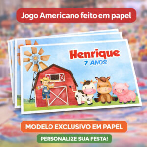 Jogo Americano Personalizado para Festa Infantil - Vários temas -Festa infantil - Sousplat festa infantil - Oferta na Shopee