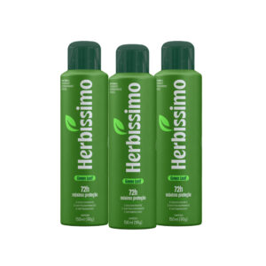 Kit Desodorante Antitranspirante Aerossol Herbíssimo Green Leaf 150Ml (3 unidades) - Oferta na Shopee