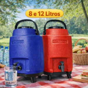 Botijão Garrafão 8 e 12 Litros Térmico Grande Resistente Isolamento PU para Conservação de Bebidas Quentes e Geladas - Oferta na Shopee