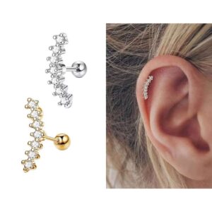Piercing De Cartilagem De Aço Inoxidadel Com Zircônia - Oferta na Shopee