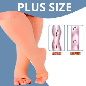 Par Meia De Compressão Plus Size Para Idosos Obesos Diabéticos Meia 3/4 Extra Grande Sem Ponteira Unissex - Oferta na Shopee