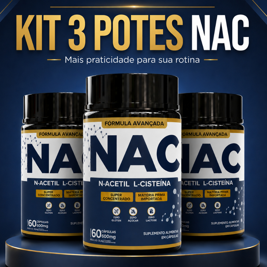 kit 3 NAC N-Acetil L-Cisteína Precursor da Glutationa Imunidade e Saúde do Fígado 500mg - 180 Caps kit 3 NAC N-Acetil L-Cisteína Precursor da Glutationa Imunidade e Saúde do Fígado 500mg - 180 Caps - Oferta na Shopee