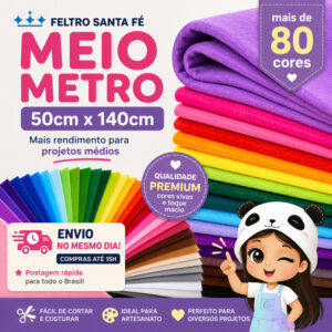 Feltro Santa Fé Meio Metro 50x140cm | +80 Cores | Feltro por Metro para Artesanato Envio Imediato - Oferta na Shopee