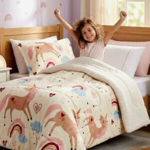 COBERDROM Infantil UNICÓRNIO Dupla Face Cobertor Edredom Flannel Macio e Sherpa Fofinha - Oferta na Shopee