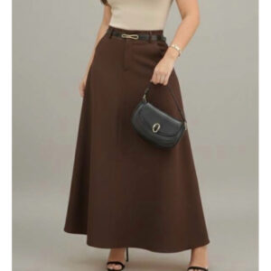Saia rodada Longa Feminina Alfaiataria Moda Evangélica Casual Básica Inverno Cintura Alta Elegante Tendência - Oferta na Shopee