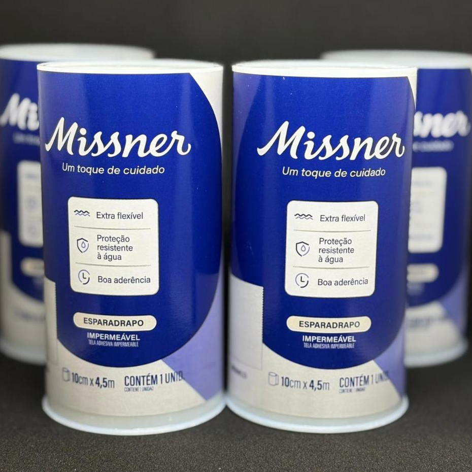 Kit c/4 Und Esparadrapo Impermeável Branco 10cm x 4,5m – Missner Kit c/4 Und Esparadrapo Impermeável Branco 10cm x 4