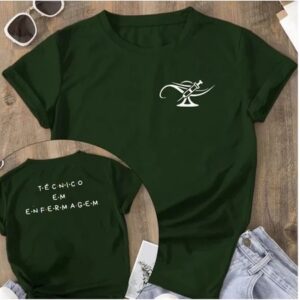 Camiseta Unissex Técnico de enfermagem T-shirts Algodão Premium Profissão Enfermagem Confortável Manga Curta - Oferta na Shopee