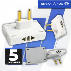 Benjamim Fixo Adaptador de Tomada Triplo 3 Pinos 10A - Oferta na Shopee