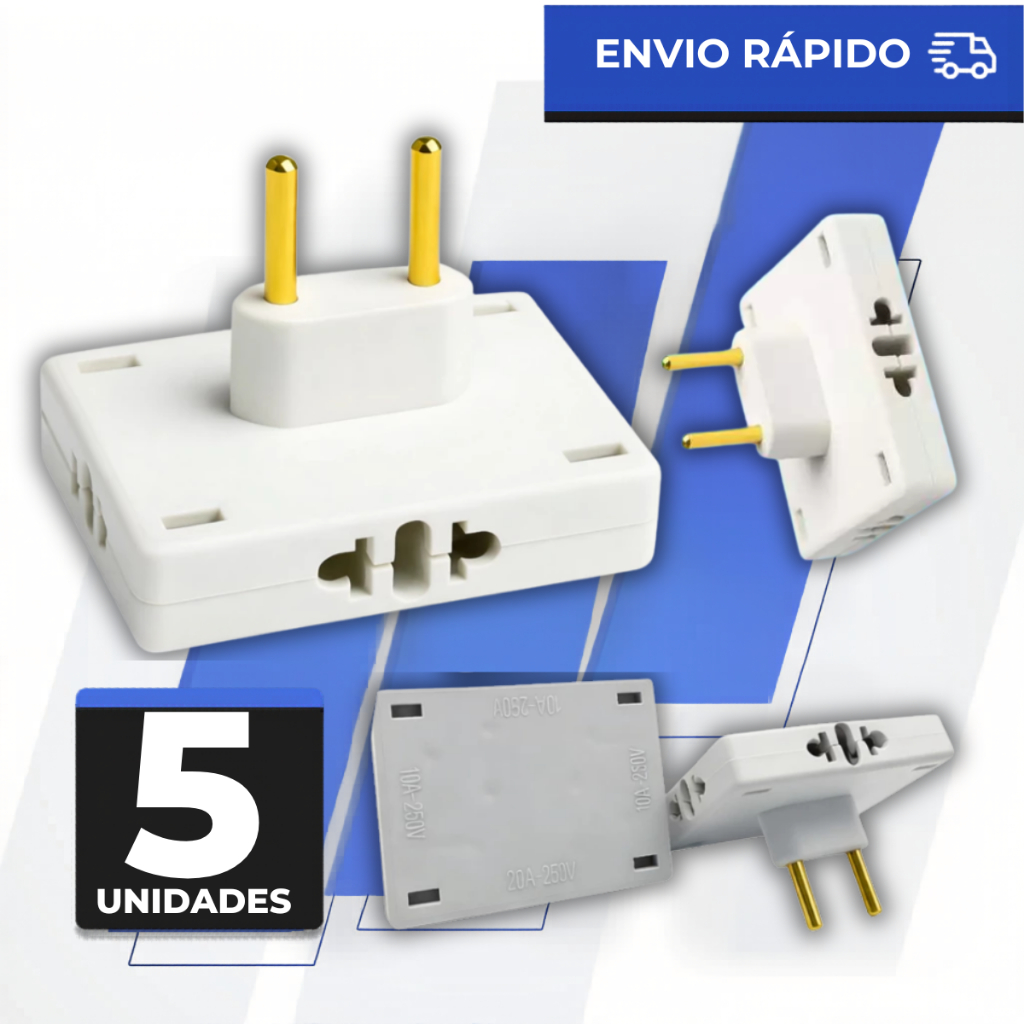 Benjamim Fixo Adaptador de Tomada Triplo 3 Pinos 10A Benjamim Fixo Adaptador de Tomada Triplo 3 Pinos 10A - Oferta na Shopee