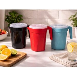 Jarra 4 Litros Coloridas Tampa Transparente Suco Resistente Bonita Bebidas Sucos Escolas Creches - Oferta na Shopee