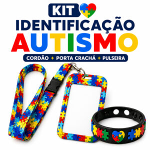 Kit Identificação Autismo Unissex Completo Cordão + Porta Crachá + Pulseira TEA - Oferta na Shopee