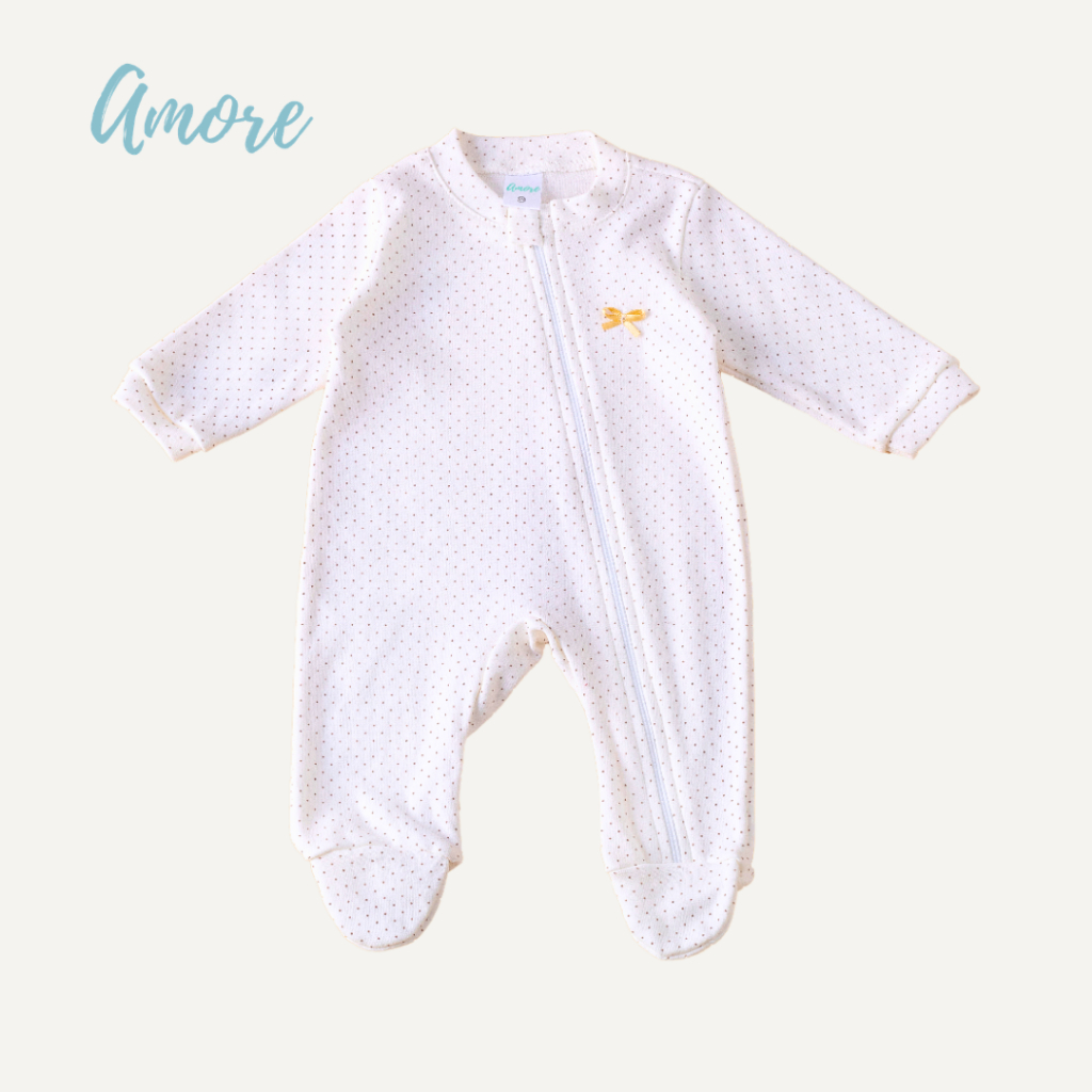 Macacão de Bebê Pezinho Amore Bolinha 100% Algodão Macacão de Bebê Pezinho Amore Bolinha 100% Algodão - Oferta na Shopee