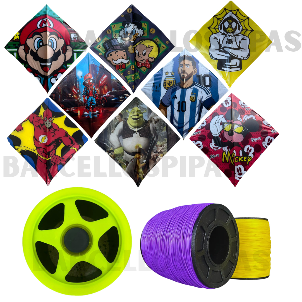 Pipa Papagaio Flechinha 35×35 Com 10un + 1 Mini Carretilha + 1 Linha Nylon 500 Jardas Pipa Papagaio Flechinha 35×35 Com 10un + 1 Mini Carretilha + 1 Linha Nylon 500 Jardas