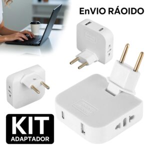 Adaptador de Tomada 10A Dobrável Articulado Benjamin 2 Entradas + 1 USB Tipo C Portátil com 2TOMADAS Portas USB-C - Oferta na Shopee