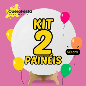 Kit 2 Painéis Redondo 50x50 cm Tecido Sublimado Escolha seu Tema Preço Especial - Oferta na Shopee
