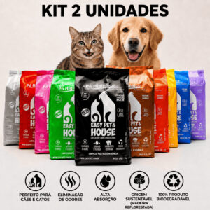 Kit 2 Eliminador Odores Limpeza à Seco Pó Higiênico Pet Bandeja Higiênica Areia Gato Seca Xixi Cães - Oferta na Shopee