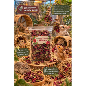 Mix de Flores de Hibisco e Folhas de Amora para Roedores – Enriquecimento Ambiental e Alimentação Natural - Oferta na Shopee