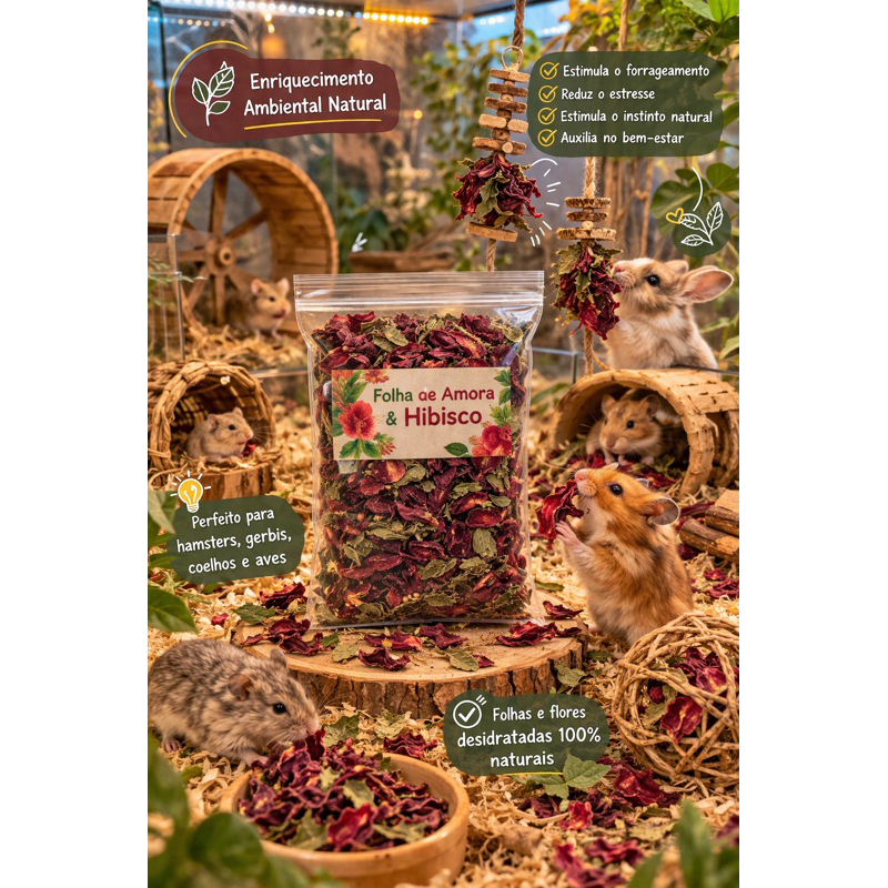 Mix de Flores de Hibisco e Folhas de Amora para Roedores – Enriquecimento Ambiental e Alimentação Natural Mix de Flores de Hibisco e Folhas de Amora para Roedores – Enriquecimento Ambiental e Alimentação Natural - Oferta na Shopee