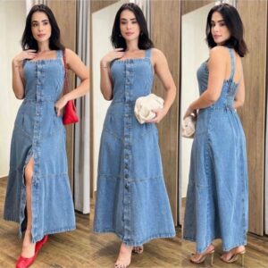 Vestido Jeans Midi