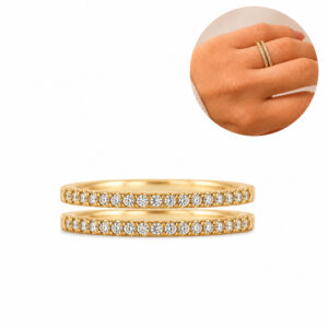 Dois Anéis Aparadores Meia Aliança Banhado a Ouro18k - Oferta na Shopee