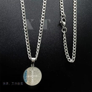 Corrente pulseira cordão fina Aço Inox Pingente Cruz Sao Bento 1x1 - Oferta na Shopee