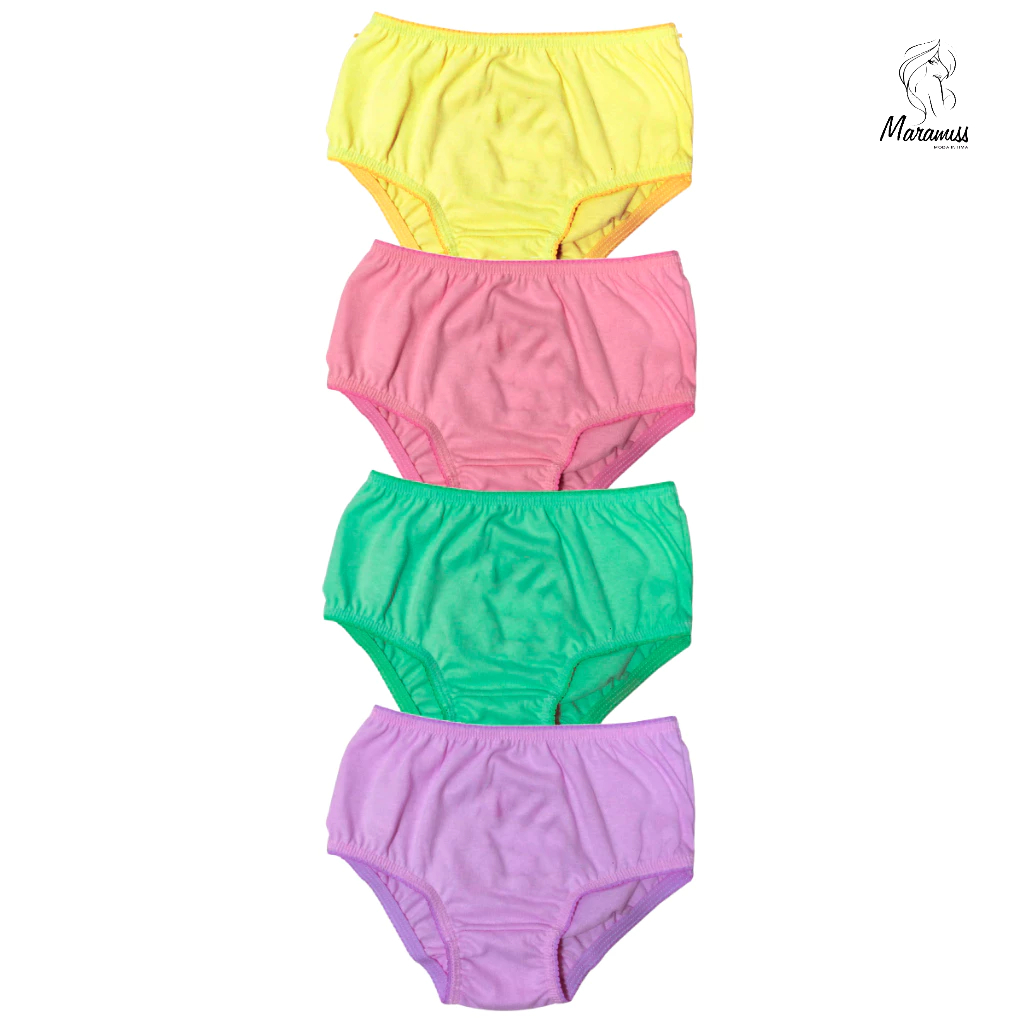 Kit 5 e 10 Calcinhas Infantil Menina Juvenil S/Estampa Cores Sortidas do 12,14-16 Anos 100% Algodão Kit 5 e 10 Calcinhas Infantil Menina Juvenil S/Estampa Cores Sortidas do 12